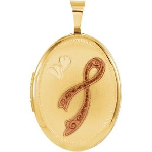 Breast Cancer Awareness Oval  Locket