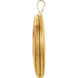 14K Yellow Gold-Plated Sterling Silver 26x20 mm Oval Breast Cancer Awareness Locket