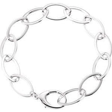 Load image into Gallery viewer, Sterling Silver 11.2 mm Oval Link 8&quot; Bracelet
