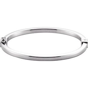 Sterling Silver 4 mm Hinged Bangle 7" Bracelet