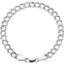 Load image into Gallery viewer, Sterling Silver 4.5 mm Hollow Curb Charm 7&quot; Bracelet
