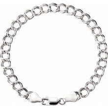 Load image into Gallery viewer, Sterling Silver 4.5 mm Hollow Curb Charm 8&quot; Bracelet
