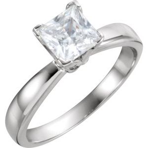 14K White 1/2 CTW Diamond Solitaire Engagement Ring