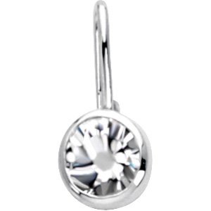 Sterling Silver April Birthstone 12.5x5.75 mm Hook Charm/Pendant