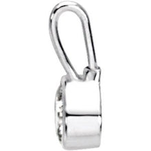 Load image into Gallery viewer, Sterling Silver April Birthstone 12.5x5.75 mm Hook Charm/Pendant
