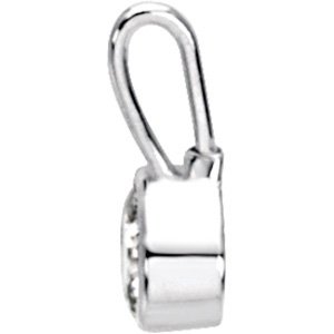 Sterling Silver April Birthstone 12.5x5.75 mm Hook Charm/Pendant