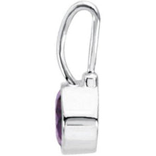 Load image into Gallery viewer, Sterling Silver February Birthstone 12.5x5.75 mm Hook Charm/Pendant
