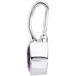 Sterling Silver February Birthstone 12.5x5.75 mm Hook Charm/Pendant