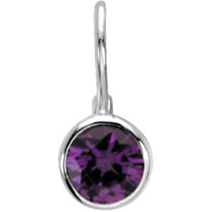 Sterling Silver June Birthstone 11.5x4.5 mm Hook Charm/Pendant