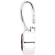 Load image into Gallery viewer, Sterling Silver January Birthstone 12.5x5.75 mm Hook Charm/Pendant
