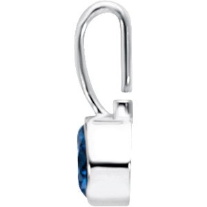 Sterling Silver December Birthstone 11.5x4.5 mm Hook Charm/Pendant