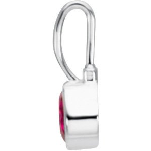 Sterling Silver July Birthstone 12.5x5.75 mm Hook Charm/Pendant