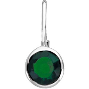 Sterling Silver May Birthstone 12.5x5.75 mm Hook Charm/Pendant