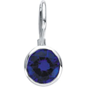 Sterling Silver September Birthstone 12.5x5.75 mm Hook Charm/Pendant