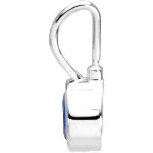 Sterling Silver September Birthstone 12.5x5.75 mm Hook Charm/Pendant