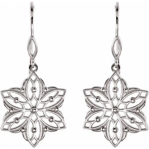 Sterling Silver Decorative Dangle Earrings