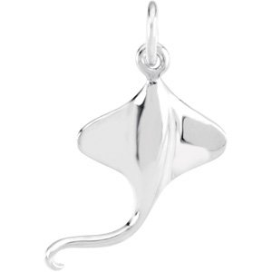 Sterling Silver 17 mm Left Stingray Dangle