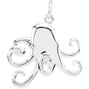 Sterling Silver 25 mm Octopus Dangle