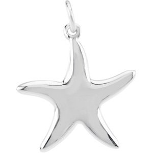 Sterling Silver 25 mm Starfish Dangle