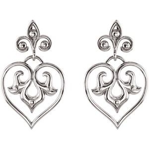 Sterling Silver Decorative Dangle Earrings