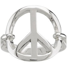 Load image into Gallery viewer, Sterling Silver Peace Sign Ring
