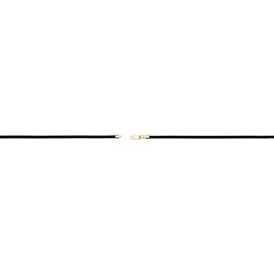14K Yellow 3 mm Black Rubber 18" Necklace