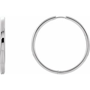 Sterling Silver 38.7 mm Hinged Hoop Earrings