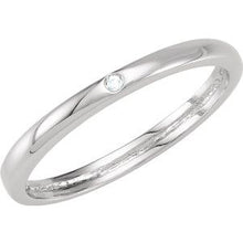Load image into Gallery viewer, Sterling Silver 2 mm Round Cubic Zirconia Stackable Ring Size 6
