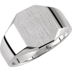 Sterling Silver 11x9 mm Octagon Signet Ring