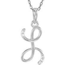 Charger l&#39;image dans la galerie, Sterling Silver .03 CTW Diamond Initial L 18&quot; Necklace
