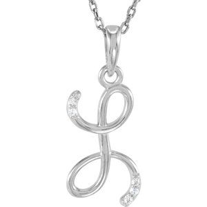Sterling Silver .03 CTW Diamond Initial L 18