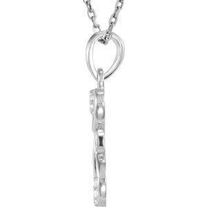 Sterling Silver .03 CTW Diamond Initial Y 18" Necklace