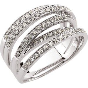 Bague entrecroisée de diamants blancs 1/2 CTW 14K