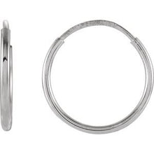 Load image into Gallery viewer, 14K White 12 mm Endless Hoop Earrings
