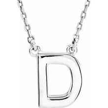Load image into Gallery viewer, Sterling Silver Block Initial D 16&quot; Necklace
