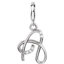 Load image into Gallery viewer, Sterling Silver Script Initial A Charm Mounting

