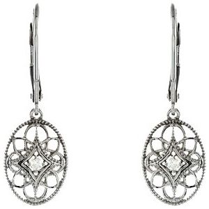Granulated Filigree Lever Back Earrings