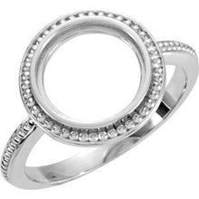 Load image into Gallery viewer, Sterling Silver 12 mm Round Bezel-Set Ring Mounting
