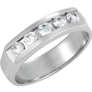 Continuum Sterling Silver 7/8 CTW Diamond Band Size 11