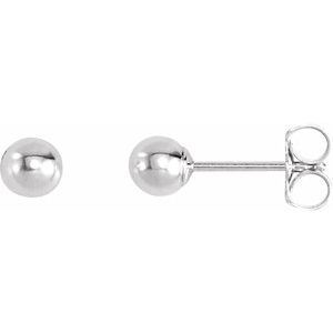 Bright Finish Ball Earrings