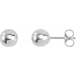 Bright Finish Ball Earrings 