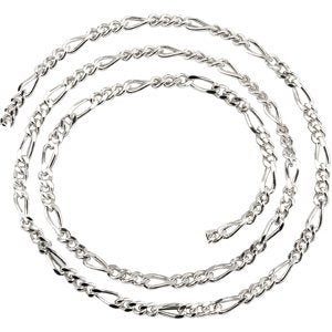3.5 mm Sterling Silver Figaro Chain 
