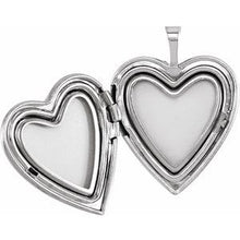 Load image into Gallery viewer, Sterling Silver 21x19.25 mm Heart Mom Locket with Color
