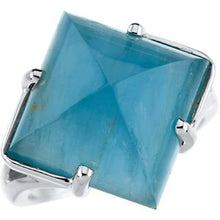 Load image into Gallery viewer, 18K White Aquamarine Ring
