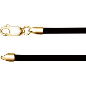 14K Yellow 3 mm Black Rubber 18