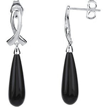 Load image into Gallery viewer, Sterling Silver Onyx Earrings
