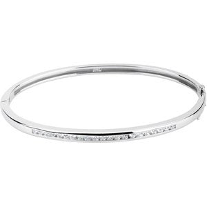 14K White 5/8 CTW Diamond Bangle Bracelet