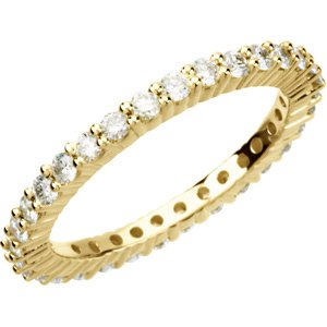 Bande d'éternité diamant 1 CTW 18K jaune taille 8
