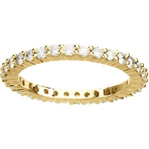 Bande d'éternité diamant 1 CTW 18K jaune taille 8
