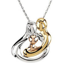 Charger l&#39;image dans la galerie, 18K Yellow Gold-Plated and 14K Rose Gold-Plated Sterling Silver 1 Child Family 18&quot; Necklace
